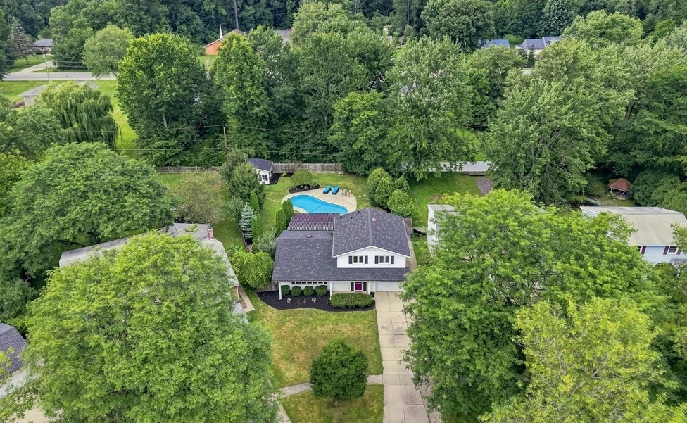 aerial view of house for sale