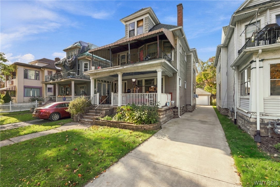 South Buffalo NY two-family for sale at 12 Cazenovia Street with covered front porch